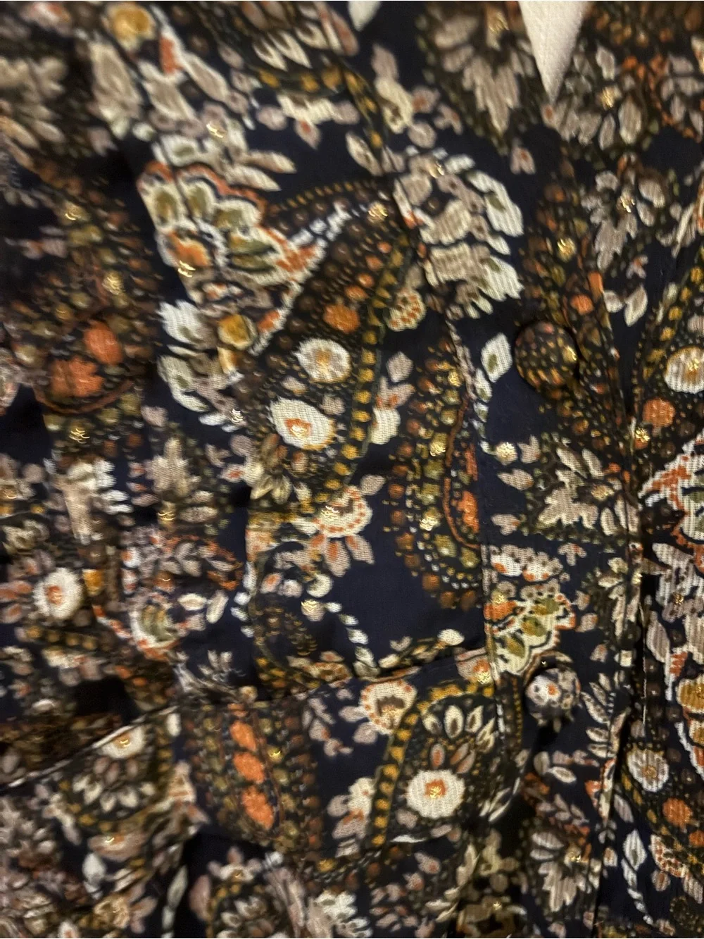 NATURAL LIFE Navy Paisley Tie-Waist Maxi Dress. Large. NWT. - Picture 6 of 10